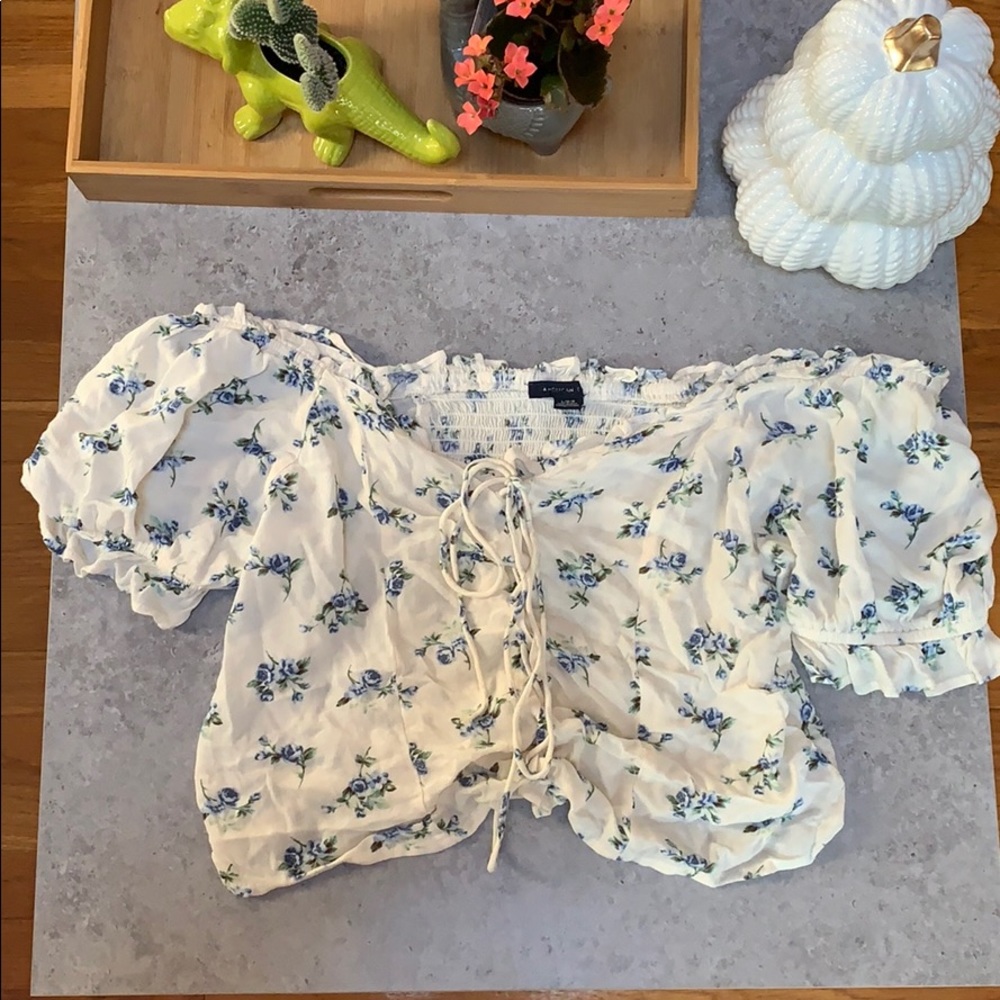 Floral off the shoulder crop top